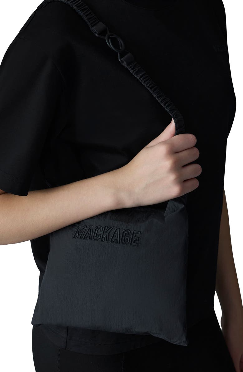 Mackage Alyster Packable Recycled Nylon Raincoat, Alternate, color, Black