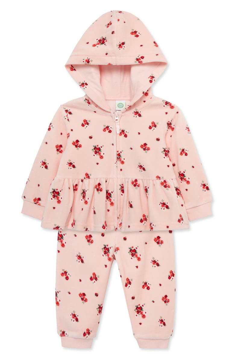 Little Me Rose Fleece Hoodie & Joggers Set, Alternate, color,