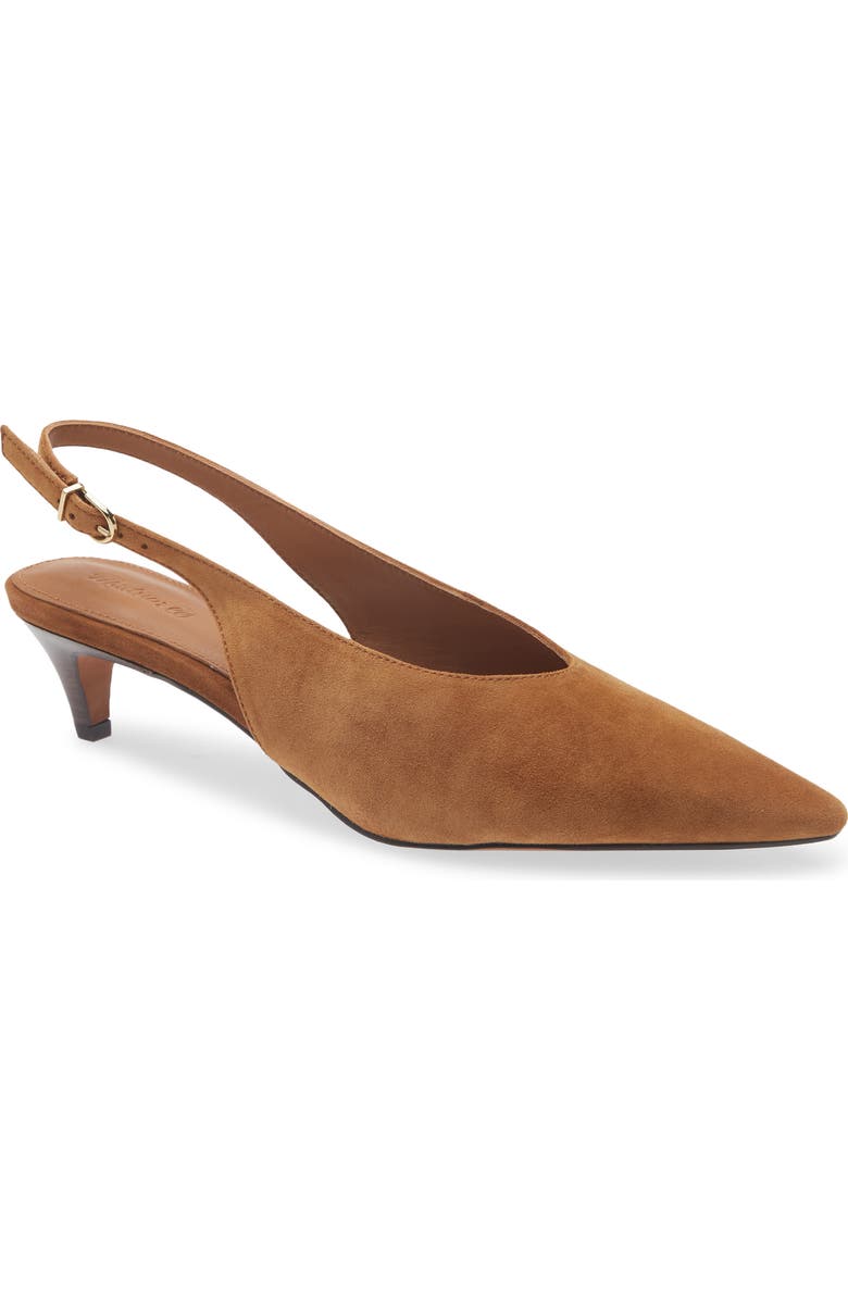 Madewell Emilie Pointed Toe Slingback Pump, Main, color, Russet