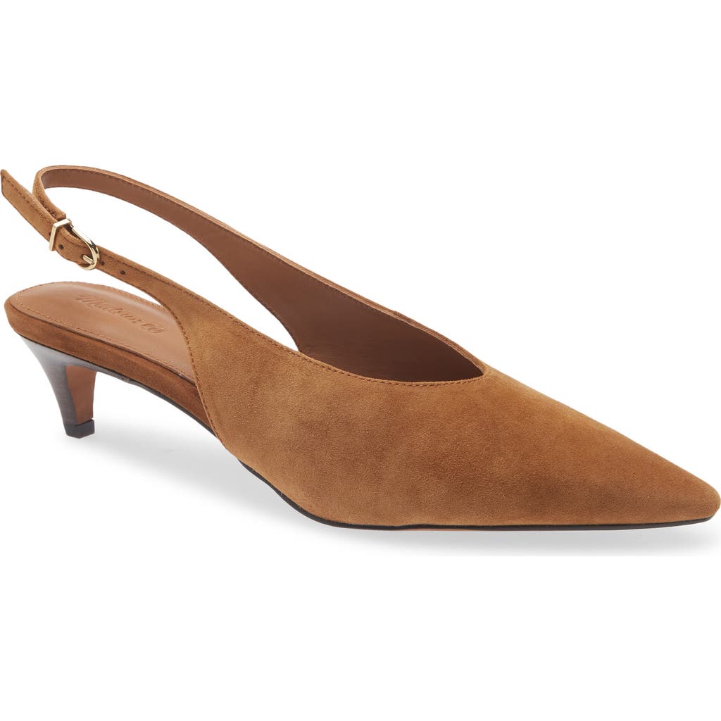 Madewell Emilie Pointed Toe Slingback Pump in Russet at Nordstrom Rack, Size 6