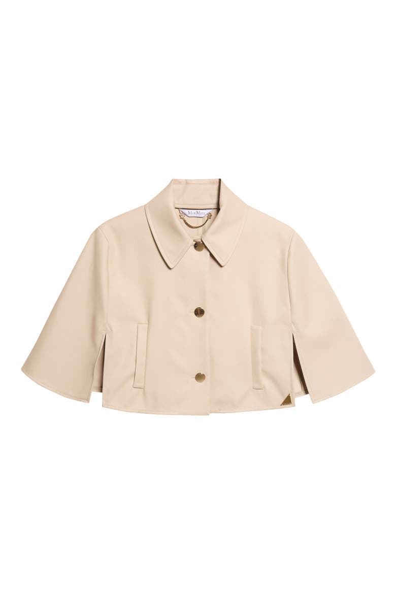Water Repellent Crop Cotton Gabardine Cape, Alternate, color, STONE