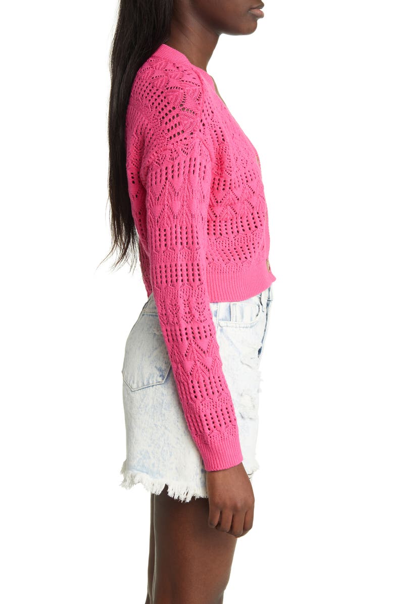 BP. Pointelle V-Neck Cardigan, Alternate, color,