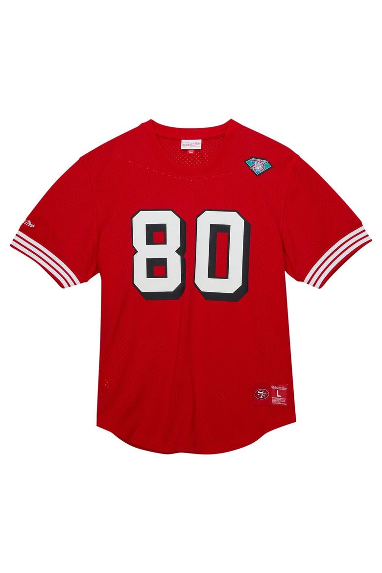 Men's Mitchell & Ness Jerry Rice Scarlet San Francisco 49ers Retired Player Name & Number Mesh Top, Alternate, color, Scarlet