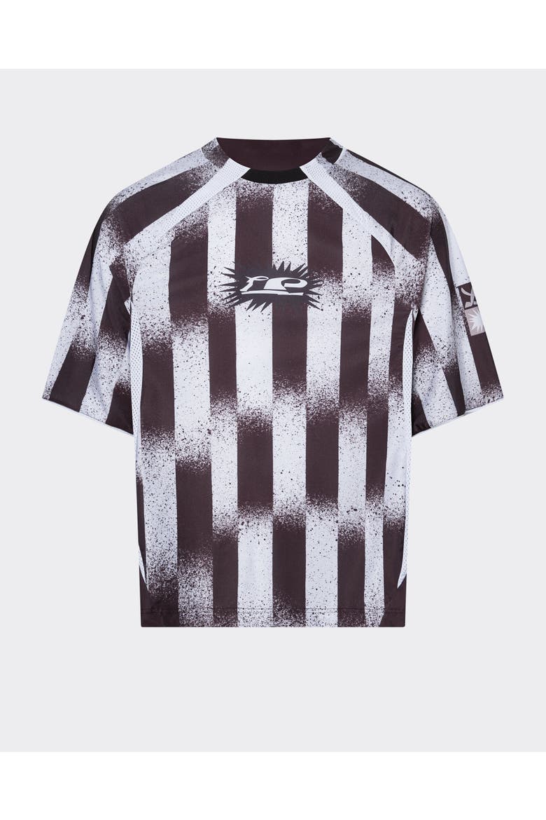 Torn Striped Football Jersey, Main, color, Black/White