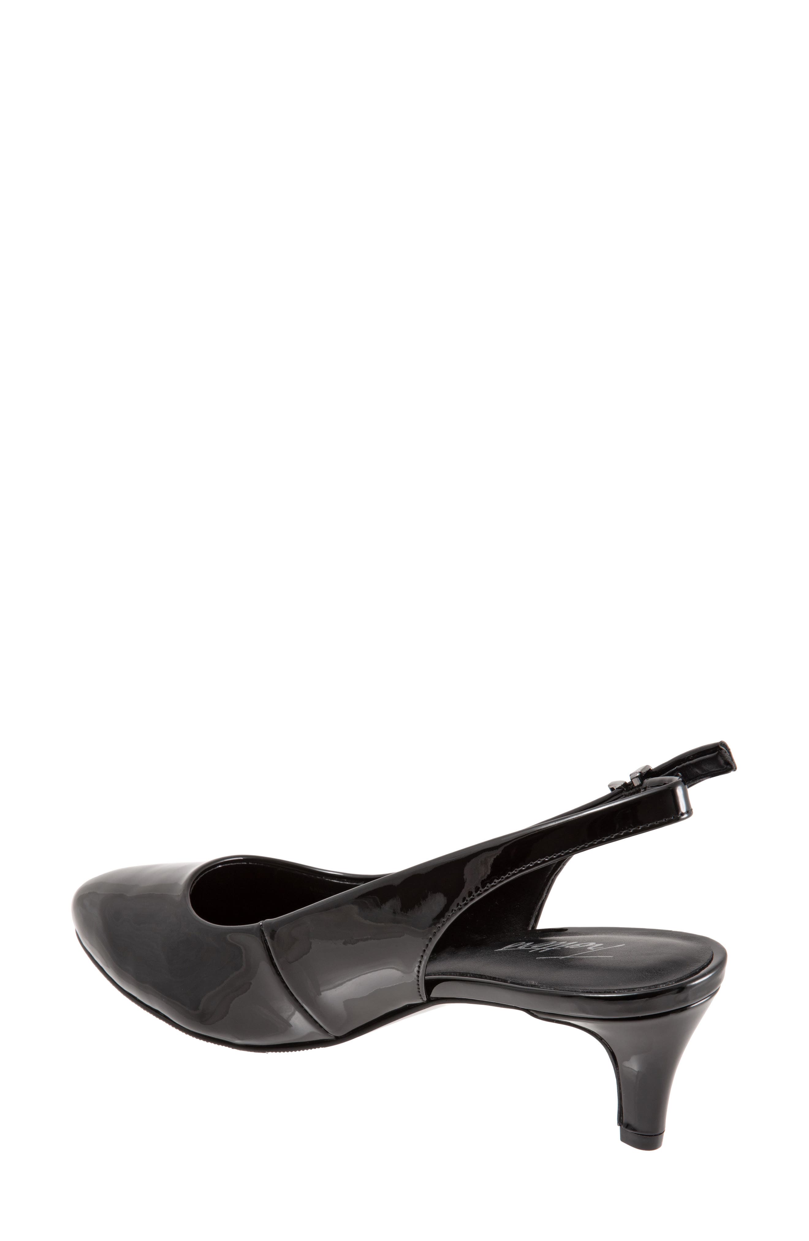 Keely Kitten Heel Slingback Pump, Alternate, color, BLACK FAUX PATENT LEATHER