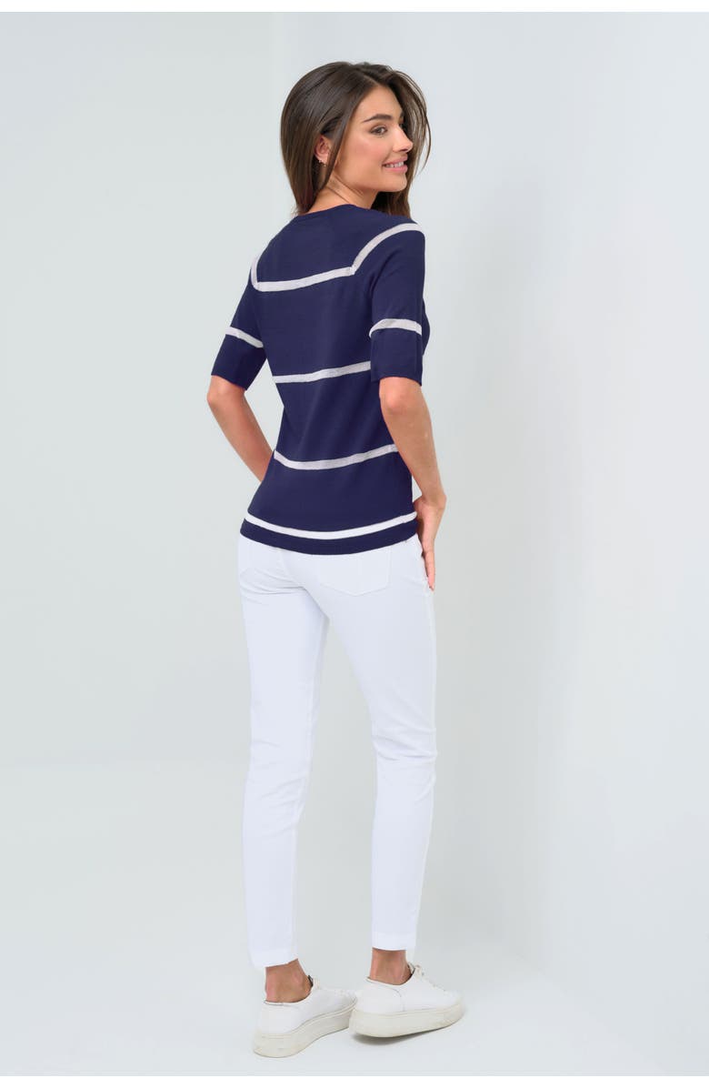 Anatomie Campbell Sheer Stripe Pullover Top, Alternate, color, 