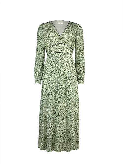 Ro&zo Green Ditsy Waist Detail Dress In Green