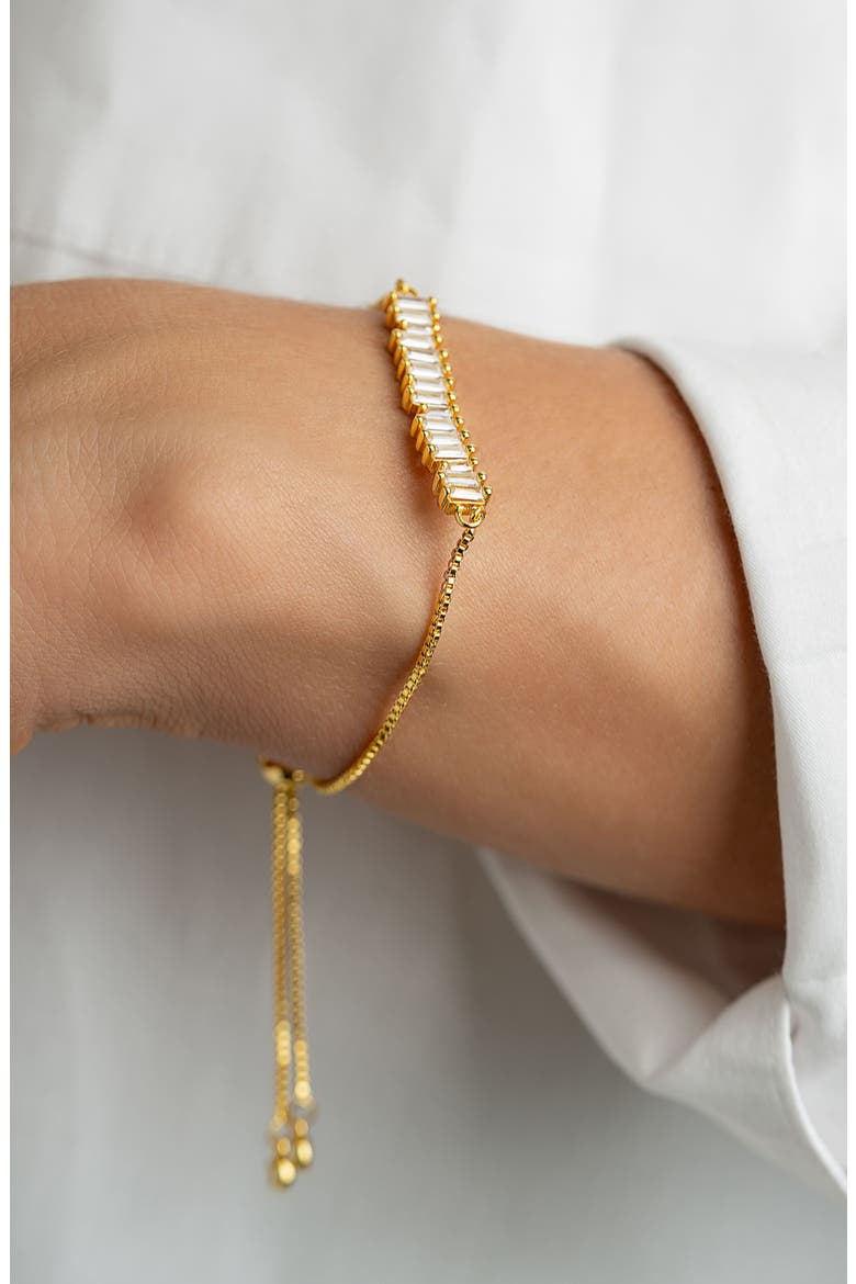 CZ Bolo Slider Bracelet, Alternate, color, GOLD