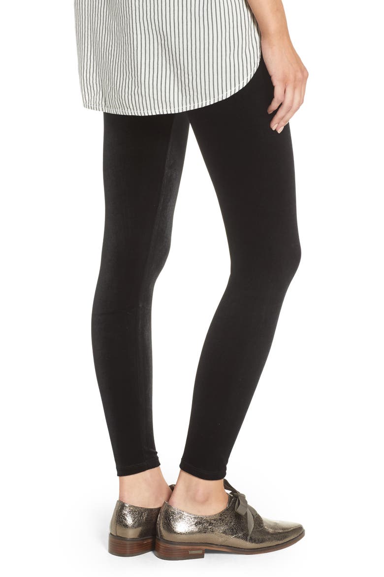 Luxe Velvet Leggings, Alternate, color, BLACK