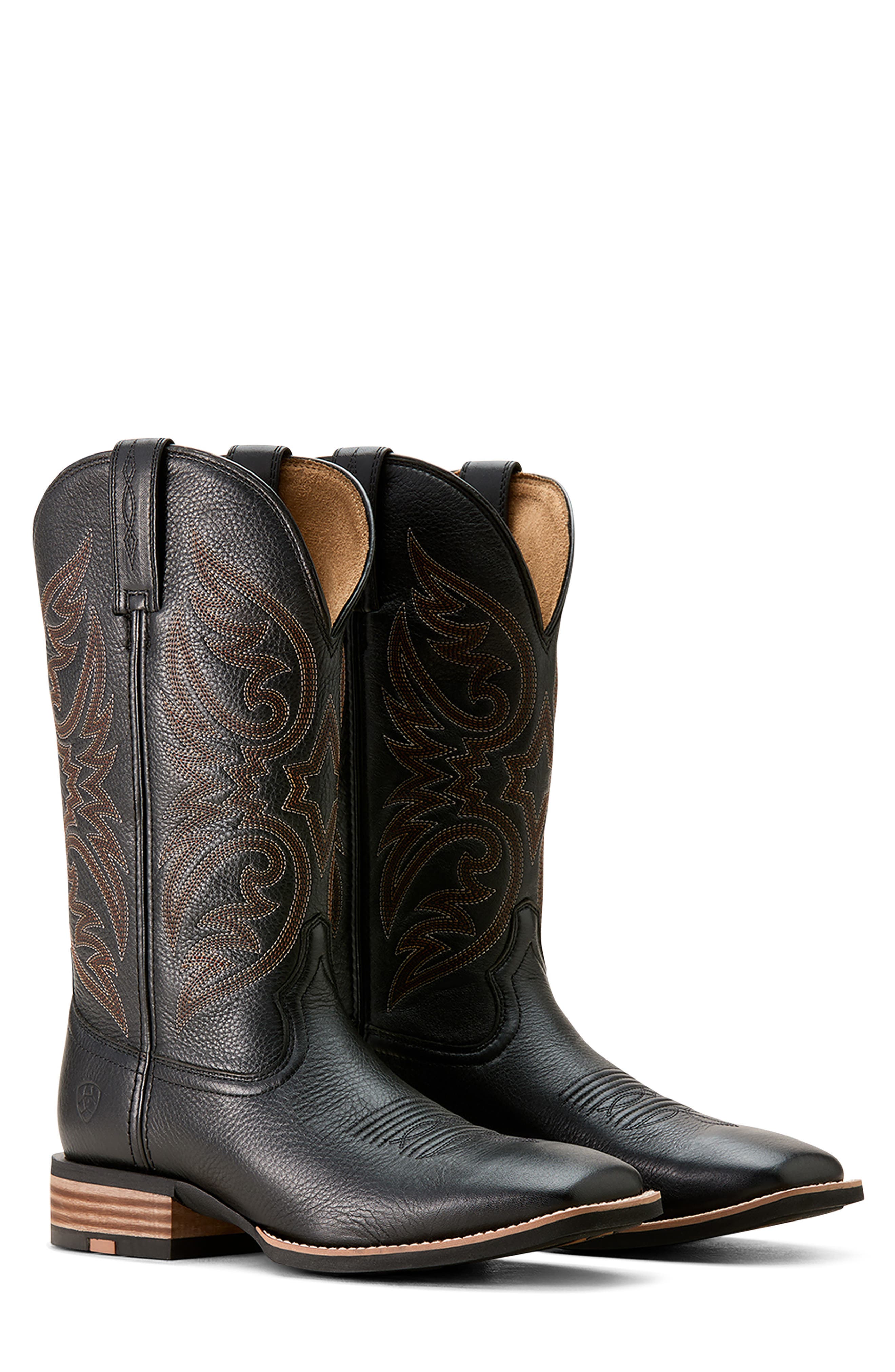 Ariat Richochet Square Toe Cowboy Boot, Alternate, color, Black Carbon