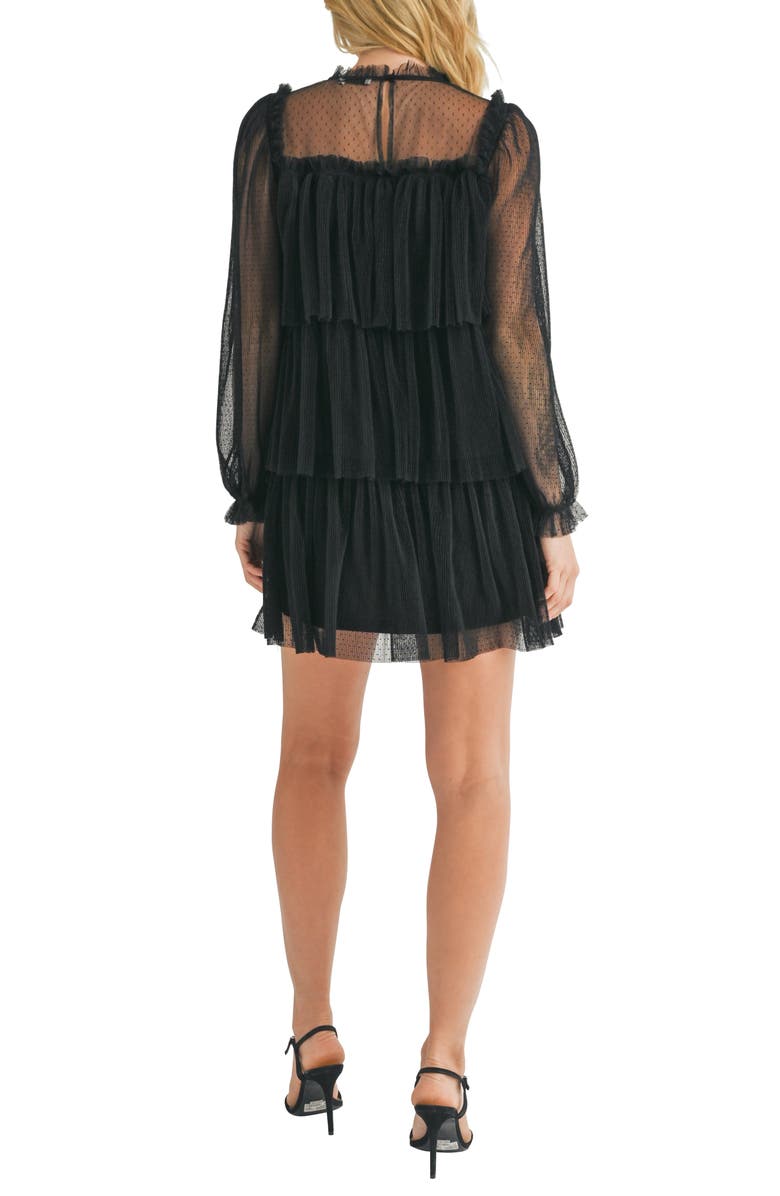 Lush Long Sleeve Tulle Minidress, Alternate, color,