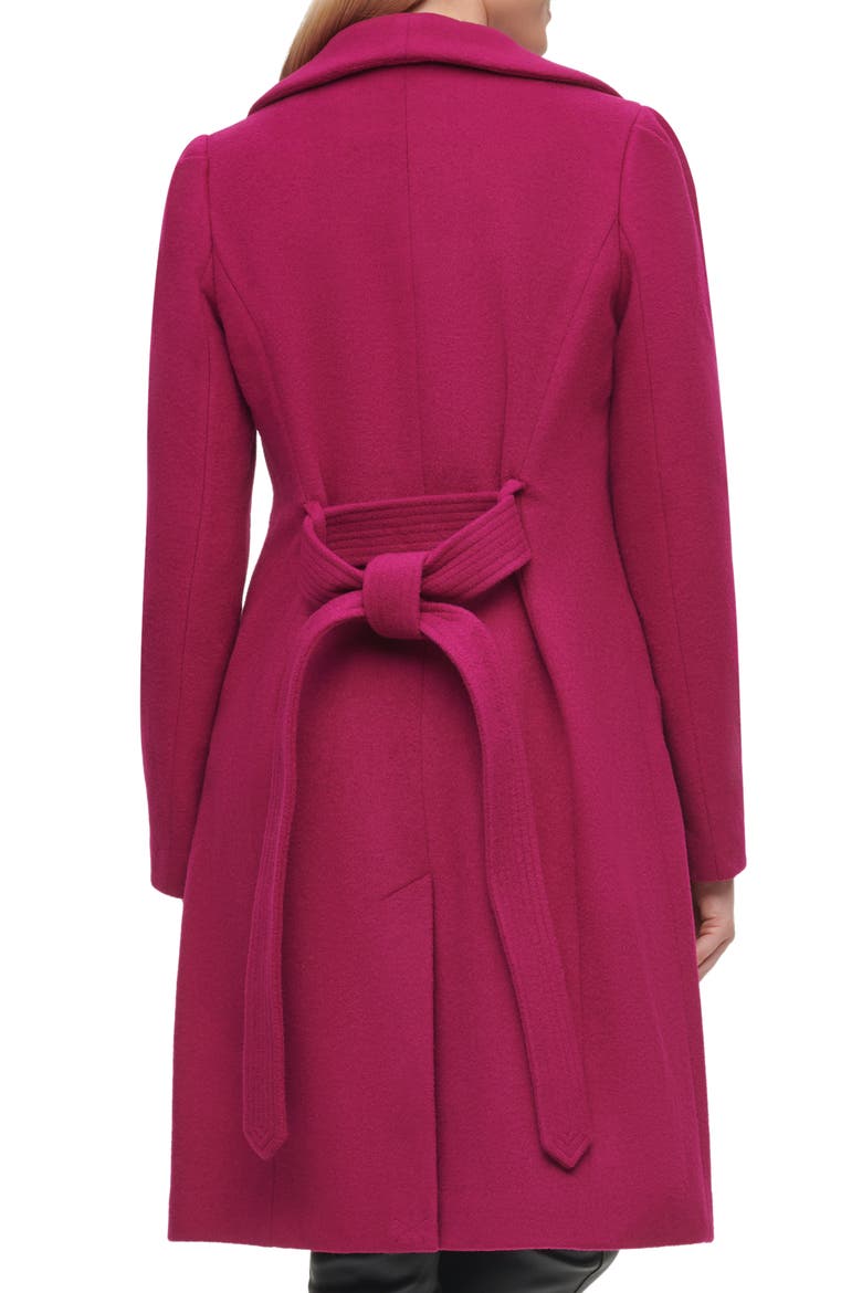 Wool Belted Wrap Coat, Alternate, color, MAGENTA