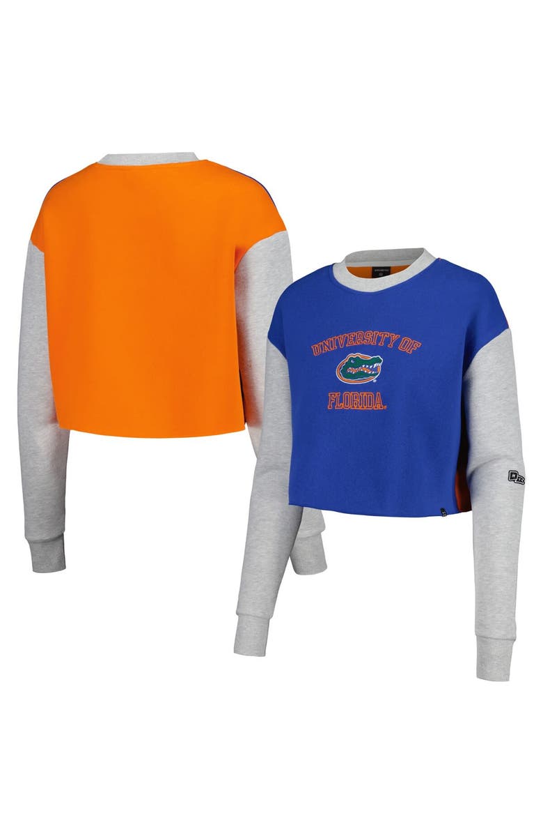 Hype and Vice Women's Hype and Vice Royal Florida Gators Colorblock Rookie Crew Pullover Sweatshirt, Main, color, Royal