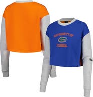 Hype and Vice Women's Hype and Vice Royal Florida Gators Colorblock Rookie Crew Pullover Sweatshirt