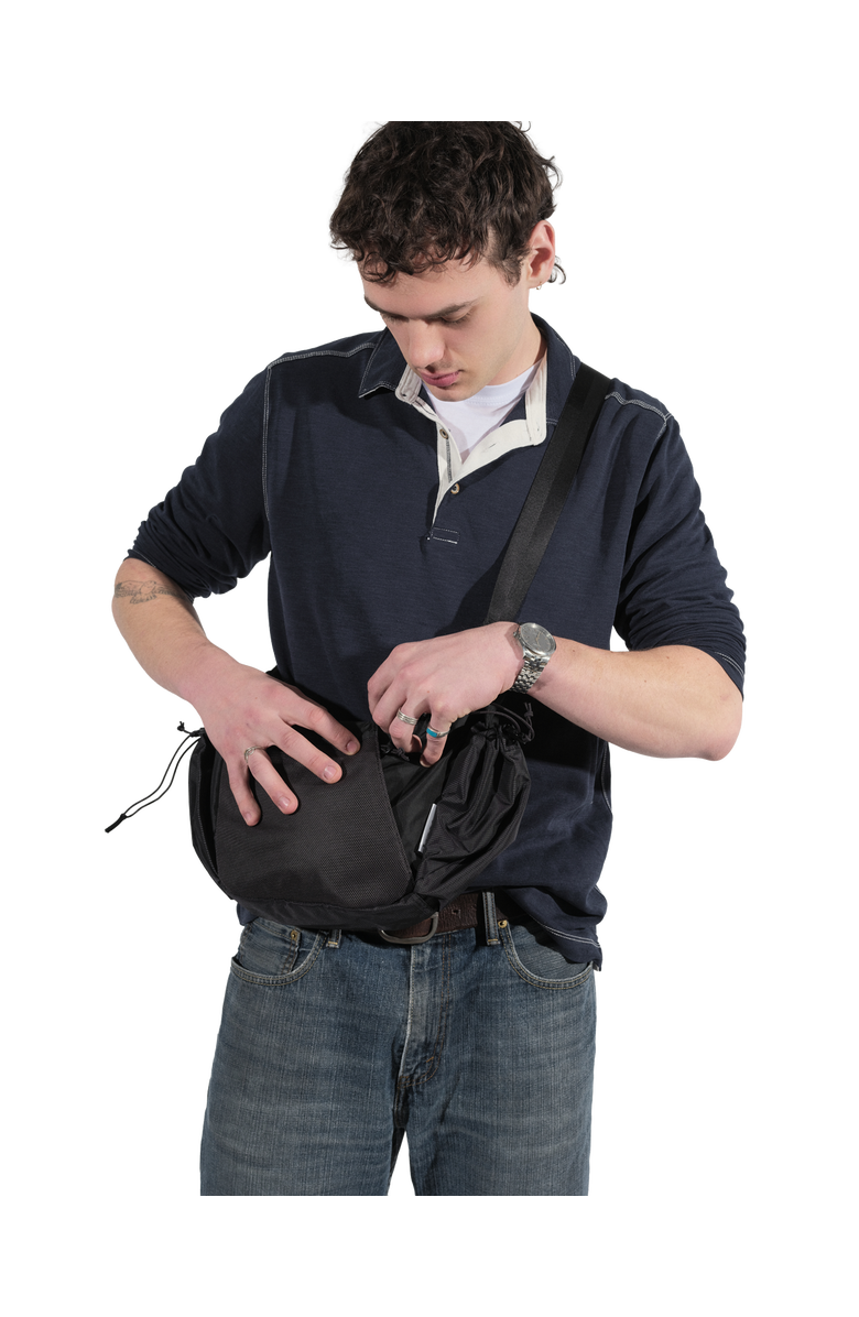 Baboon to the Moon Crescent Crossbody, Alternate, color, Black