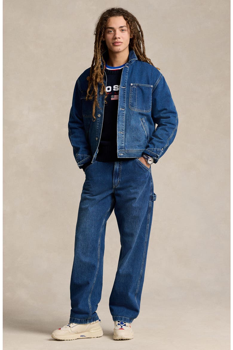 Graphic Logo Denim Jacket, Alternate, color, EDGEMERE
