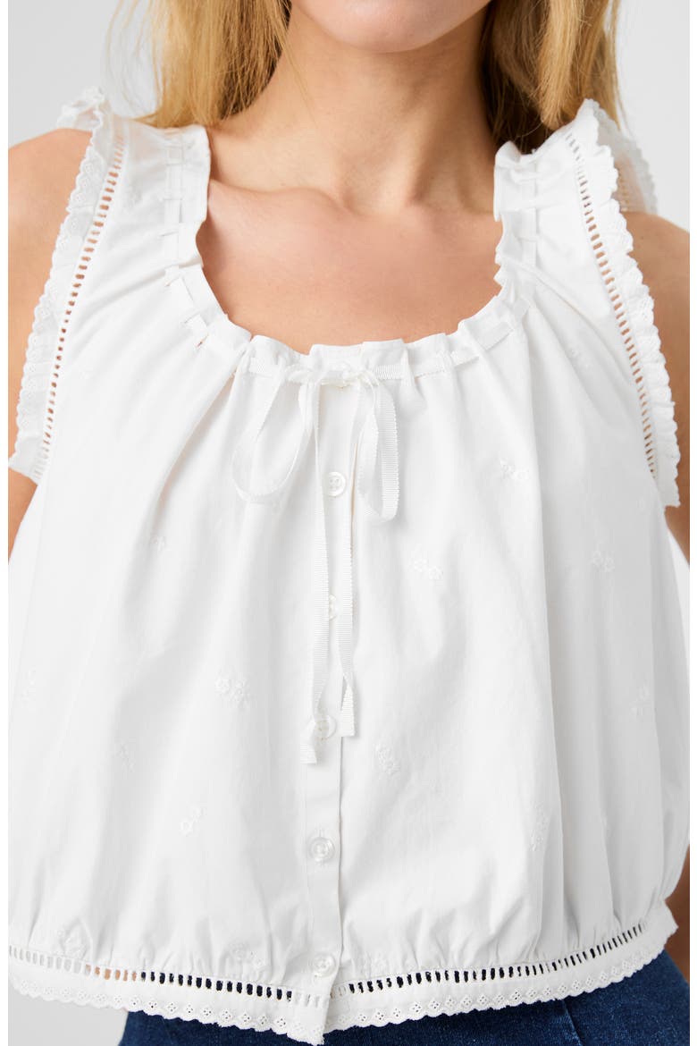 Alissa Sleeveless Cotton Top, Alternate, color, LINEN WHITE