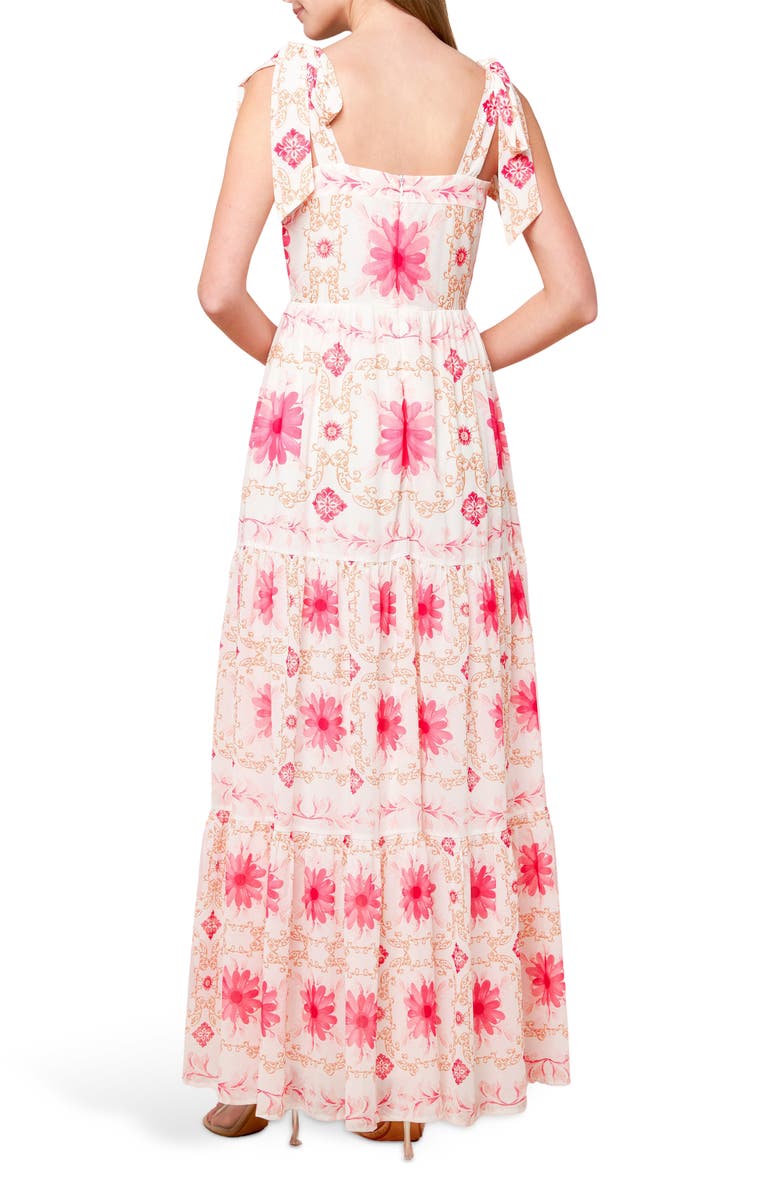 FLYING TOMATO Shoulder Tie Maxi Dress, Alternate, color, Ivory Pink