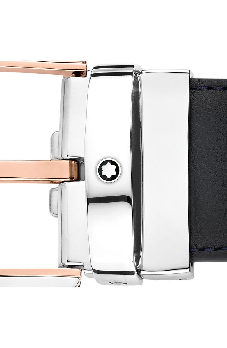 Montblanc Horseshoe Buckle Leather Belt, Alternate, color, 