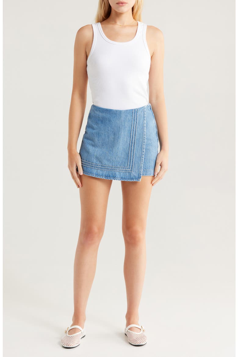 Rory Denim Skort, Main, color, BLUE
