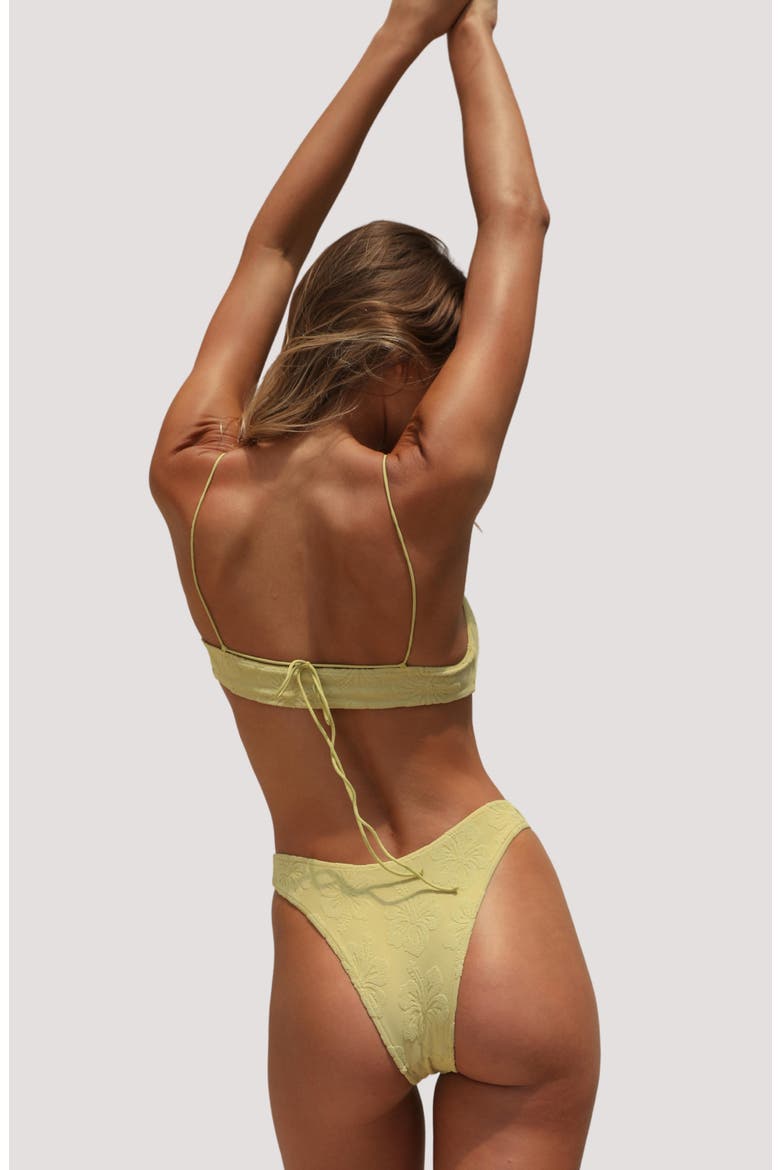 Ines Tie Back Swim Top, Alternate, color, SOFT SAGE HIBISCUS TOWELING