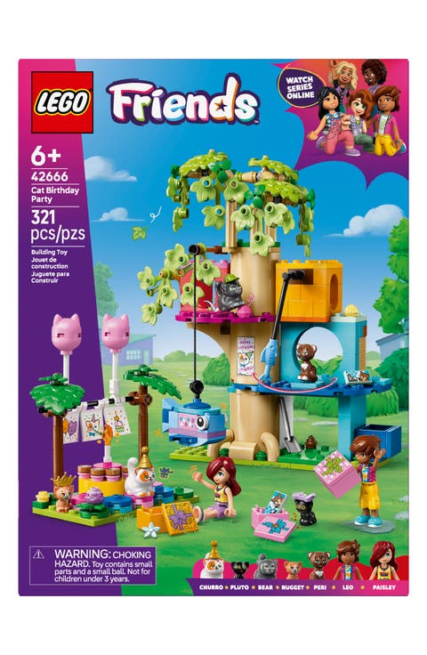 6+ LEGO® Friends Cat Birthday Party & Tree House - 42666