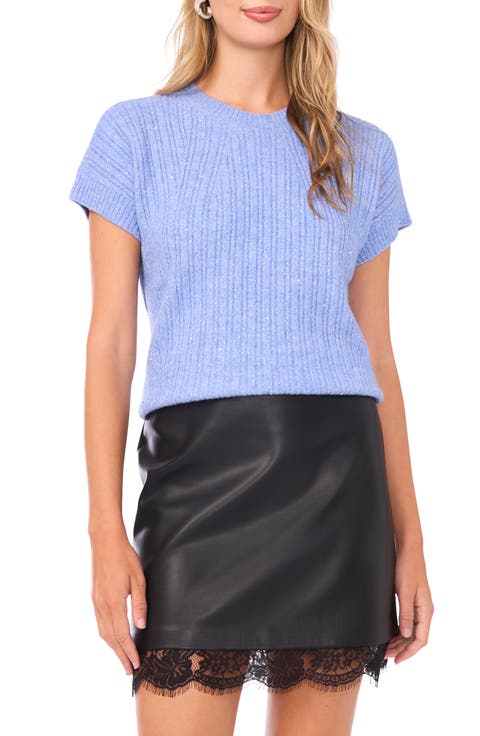Sequin Detail Rib Sweater