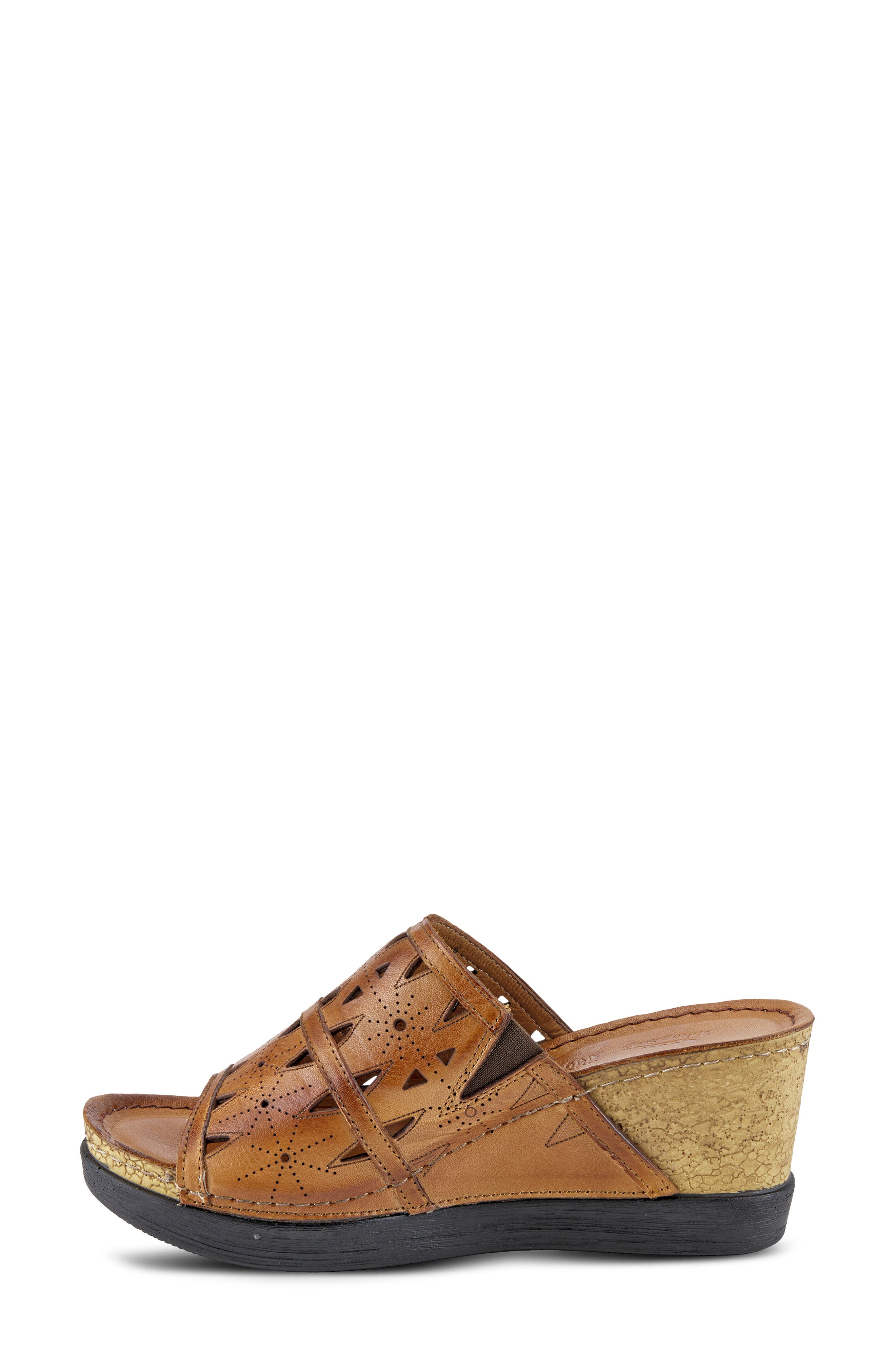 Fusa Wedge Slide Sandal, Alternate, color, CAMEL