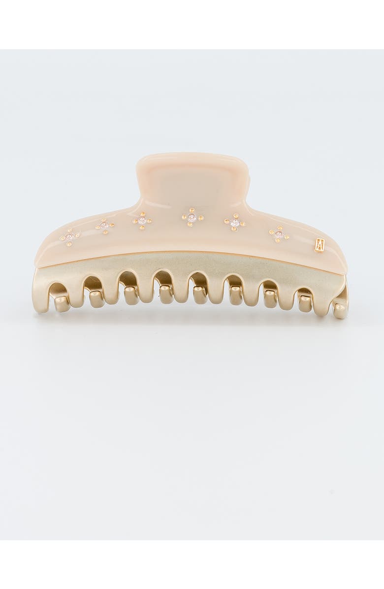 Alexandre de Paris Soleil Levant Large Vendome Crystals Claw Clip, Main, color, Beige