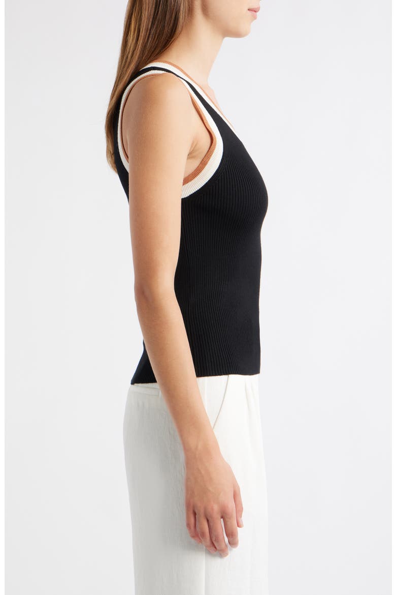 Crochi Rib Tank Top, Alternate, color, BLACK