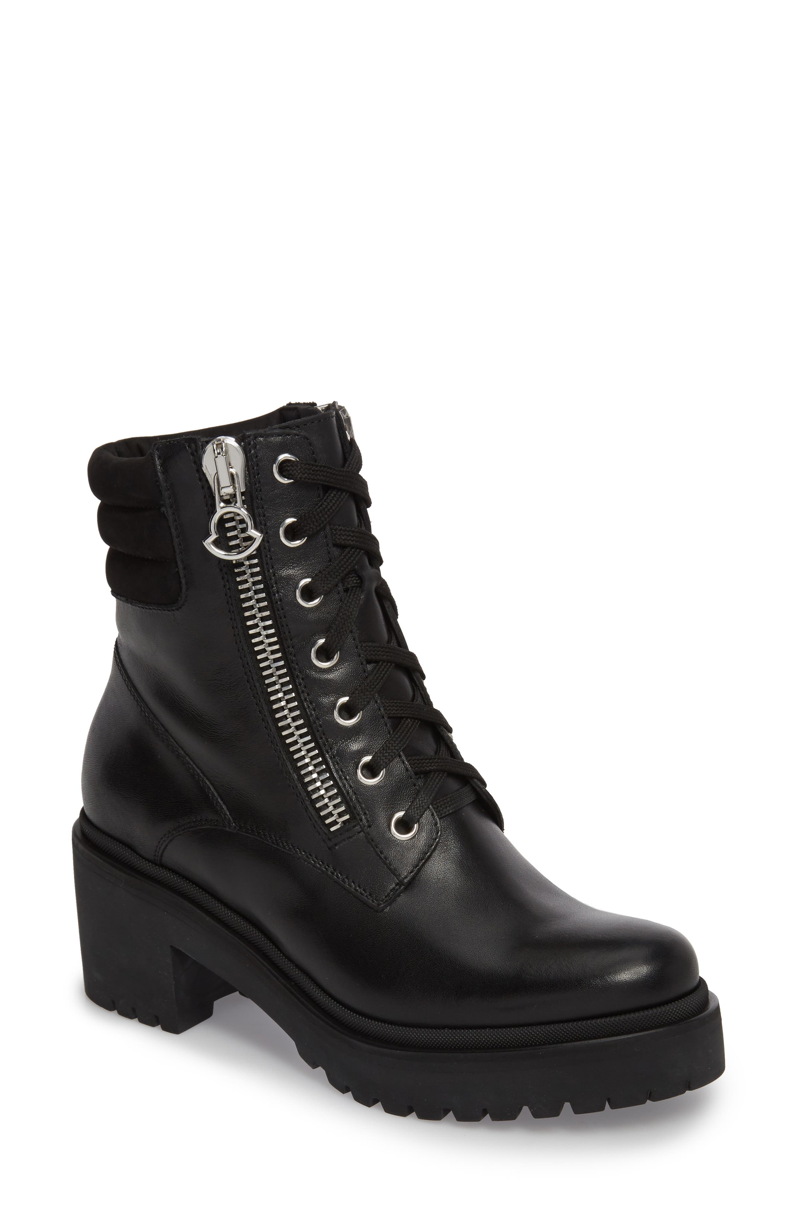 Viviane Military Boot, Main, color, BLACK LEATHER
