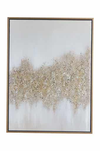 COSMO BY COSMOPOLITAN Goldtone Canvas Glam Abstract Framed Wall Art with Gold Frame