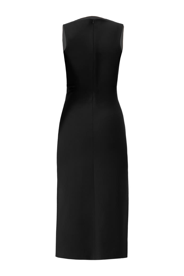Sleeveless Midi Dress with Side Slit, Alternate, color, Black