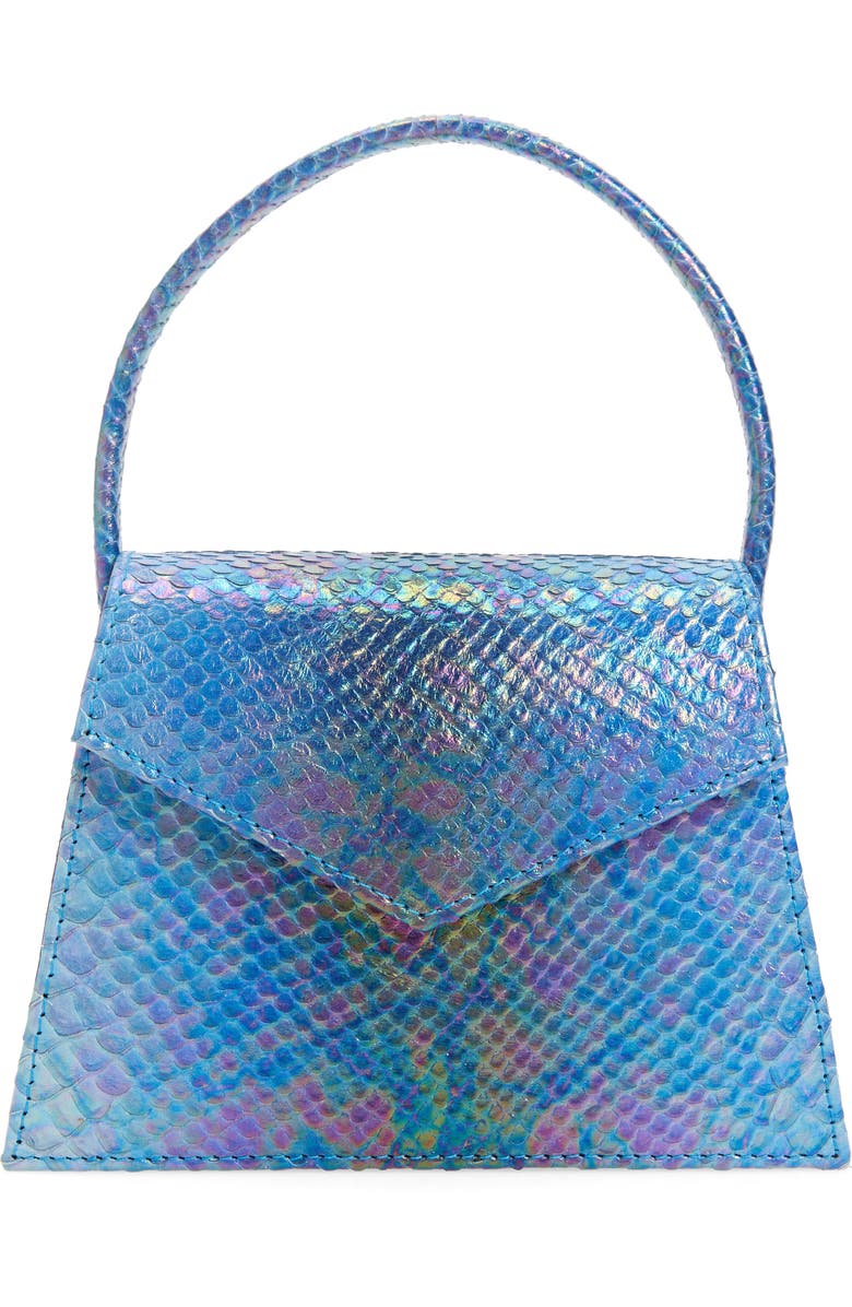 Anima Iris The Zaza Croc Embossed Leather Top Handle Bag, Main, color,