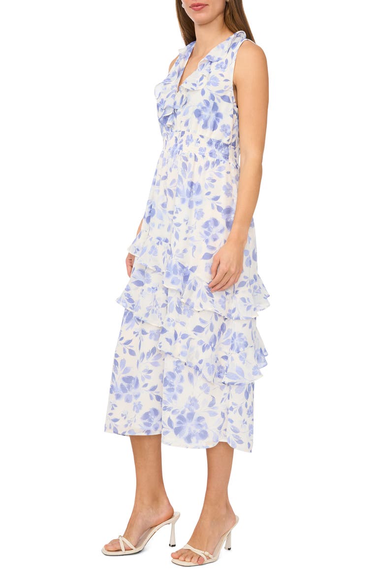 V-Neck Tiered Midi Dress, Alternate, color, NEW IVORY