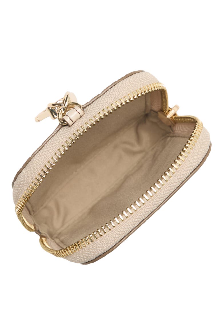 Katelynn Croc Embossed Leather Coin Pouch, Alternate, color, WARM GRAY