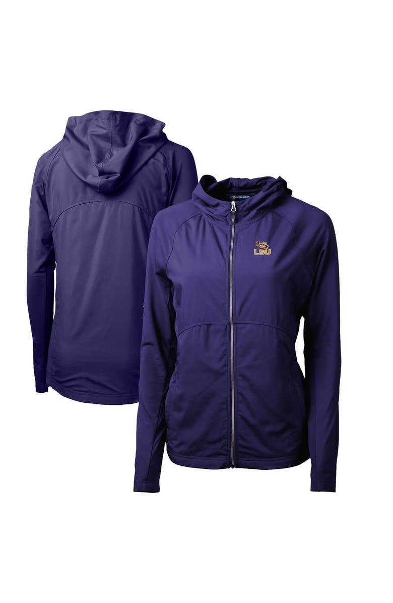 Cutter & Buck Women's Cutter & Buck Purple LSU Tigers Adapt Eco Knit Full-Zip Hoodie, Main, color, Purple