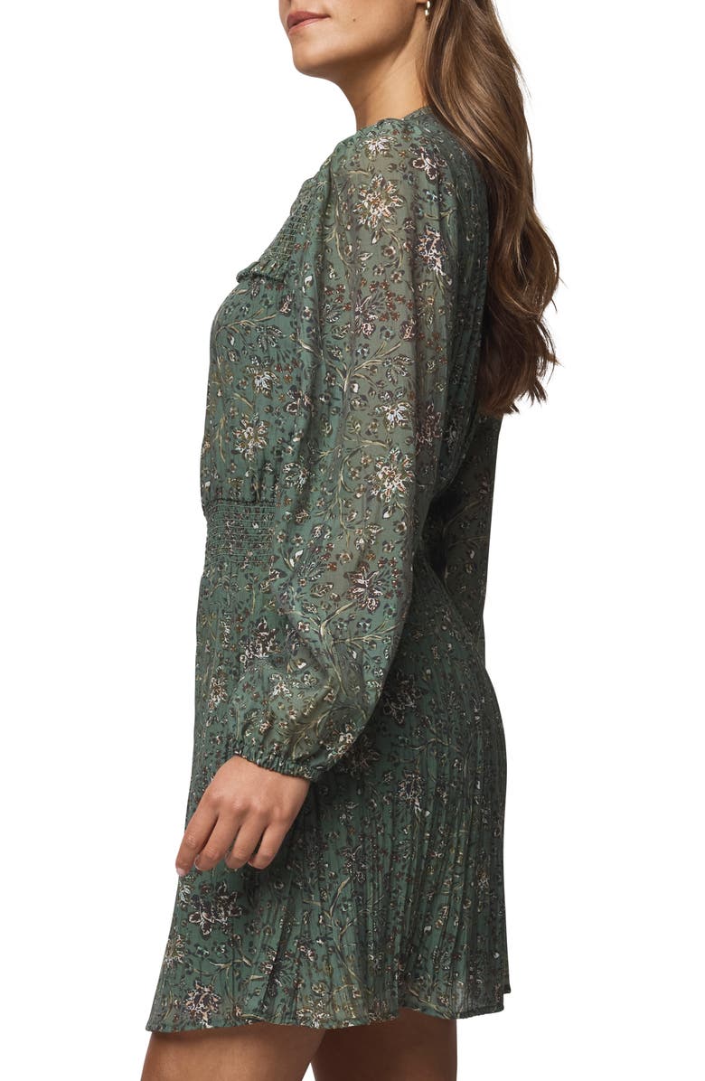 Splendid Versailles Floral Print Smocked Long Sleeve Dress, Alternate, color, Vine Floral Print