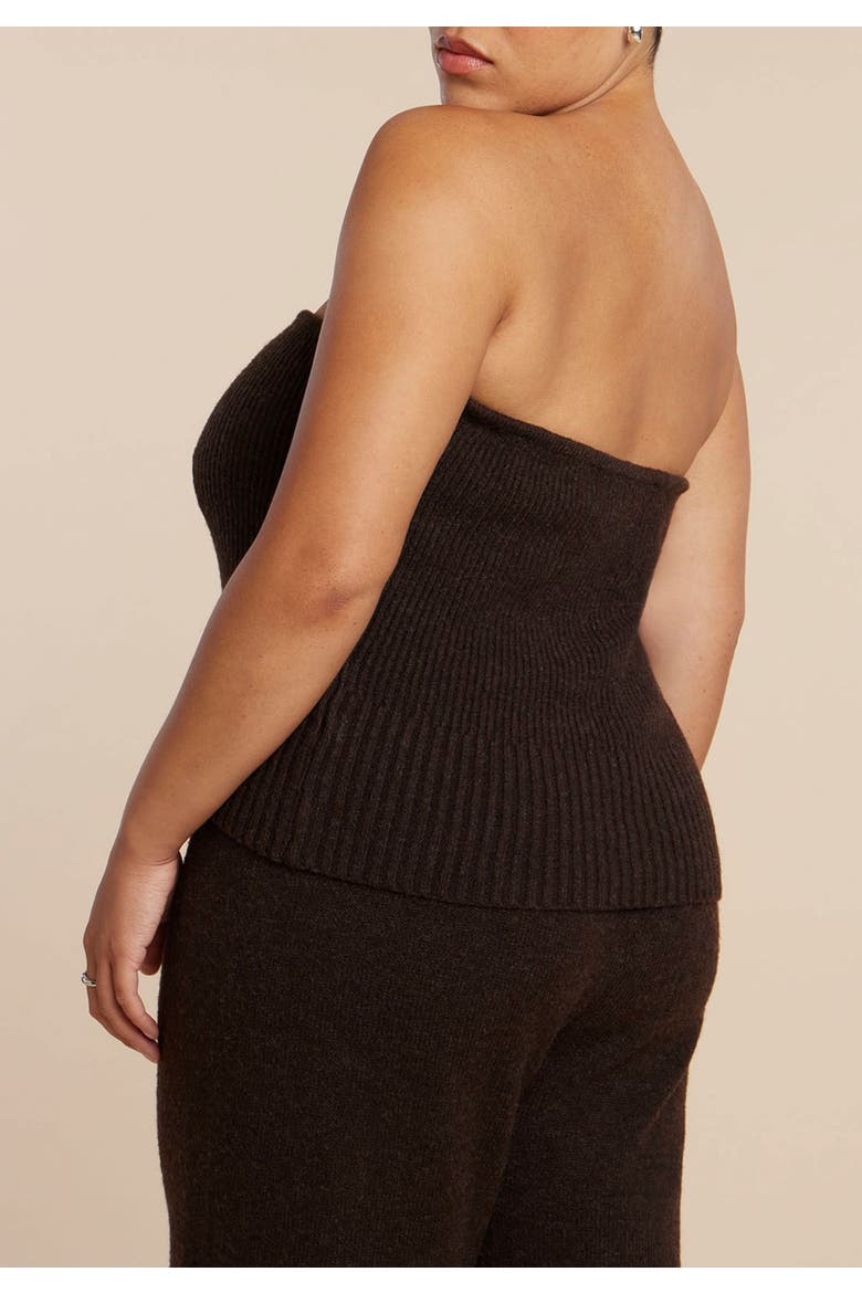 Sweater Ribbed Tube Top, Alternate, color, CHICORY COFFEE
