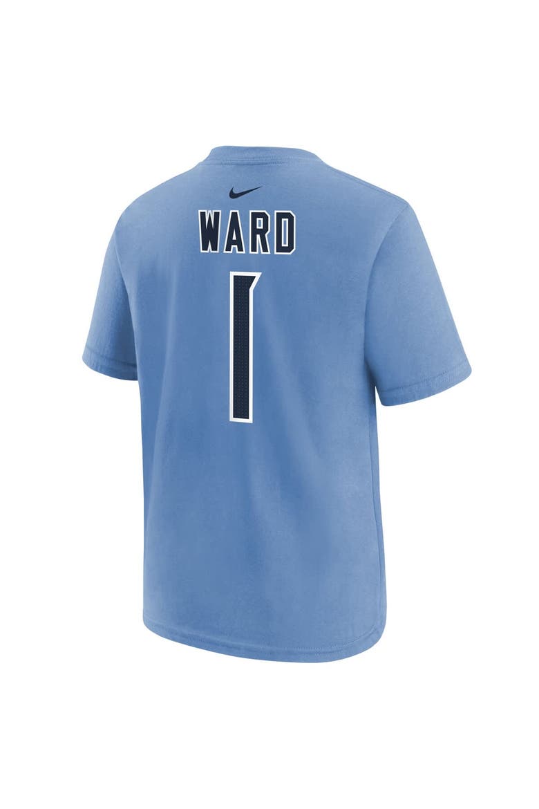 Youth Nike Cam Ward Navy Tennessee Titans 2025 NFL Draft First Round Pick Name & Number T-Shirt, Alternate, color, Navy