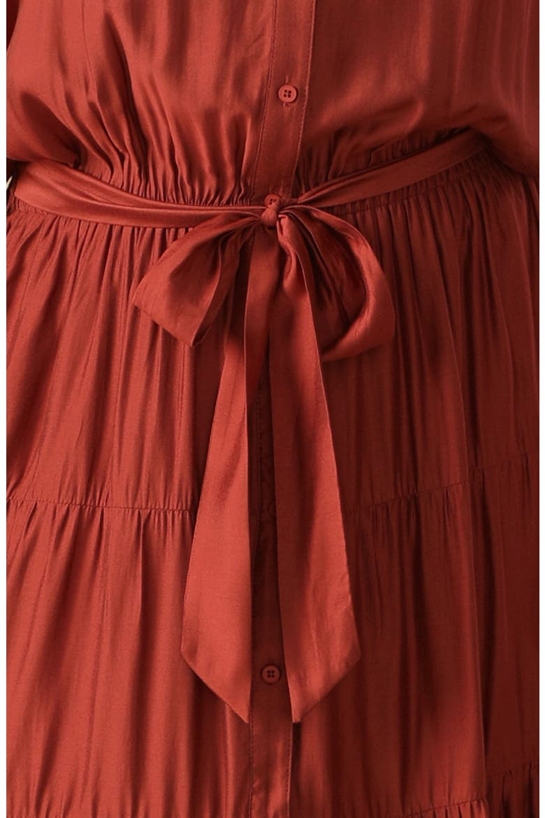 Long Sleeve Maxi Dress, Alternate, color, BRICK