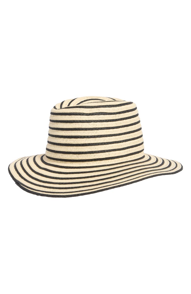 Nordstrom Stripe Packable Panama Hat, Alternate, color, Natural Stripe