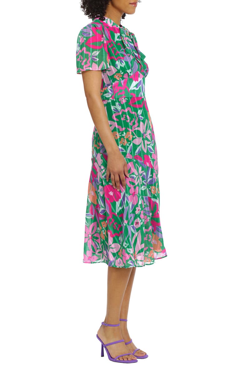Maggy London Floral A-Line Midi Dress, Alternate, color,