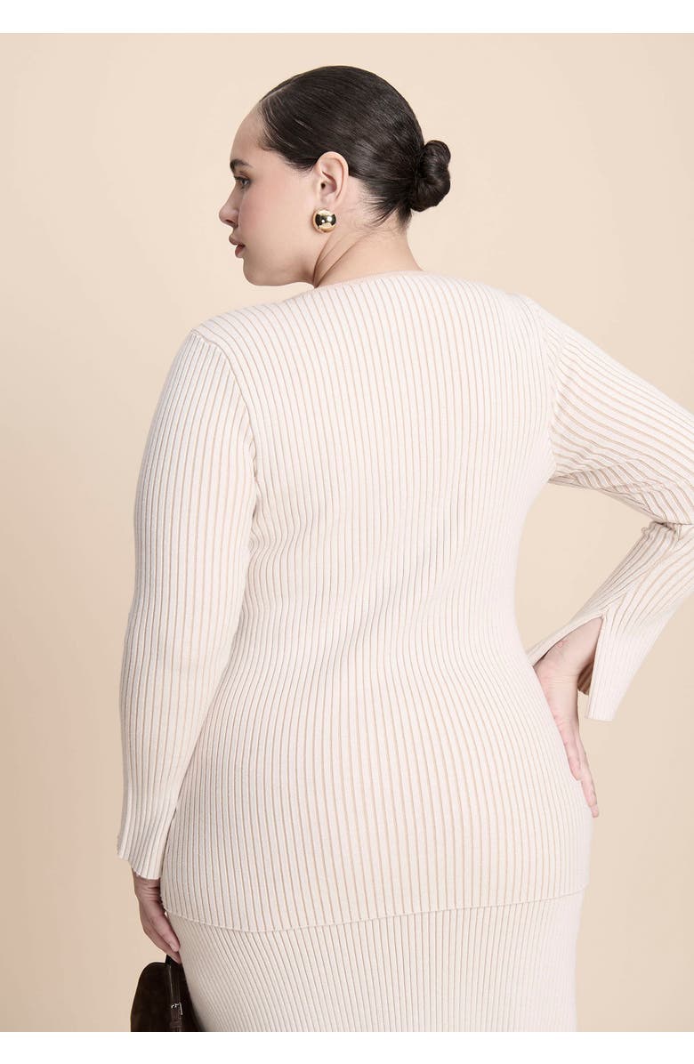 ELOQUII Longline Button Up Cardigan, Alternate, color, Jet Stream