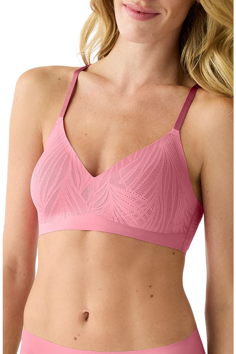 Lace Triangle Bralette, Main, color, WILD ROSE