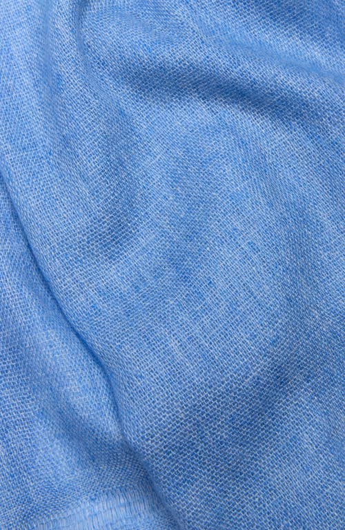 Saachi Wool Blend Fringe Scarf In Light Blue
