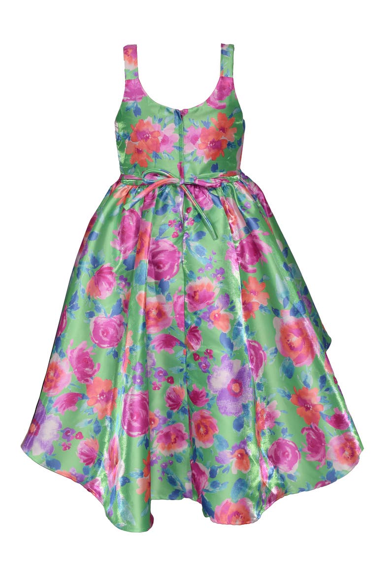 Kids' Rosette High-Low Party Dress, Alternate, color, GREEN