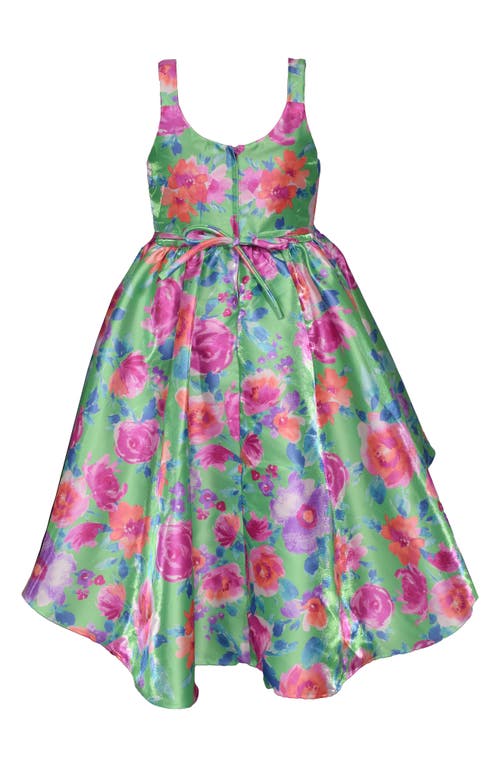 Iris & Ivy Kids' Rosette High-low Party Dress In Green