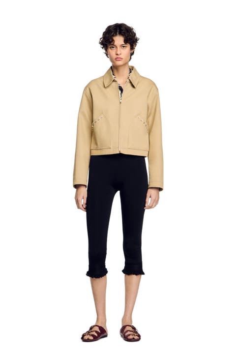 Short jacket with rhinestone details