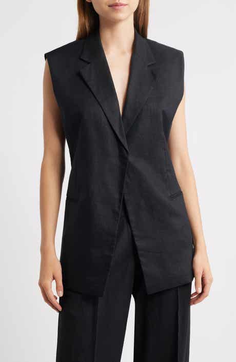 MANGO Long Linen Vest